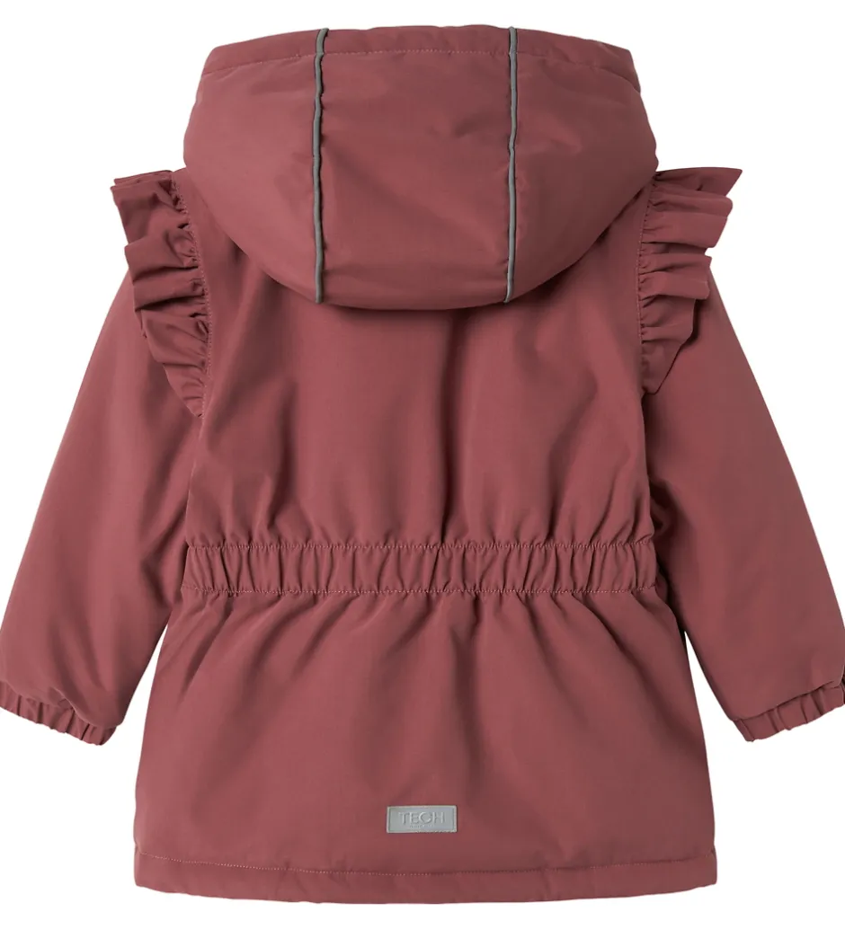 Børn Name It Vinterjakke - NmfSnow05 - Rose Brown m. Flæser