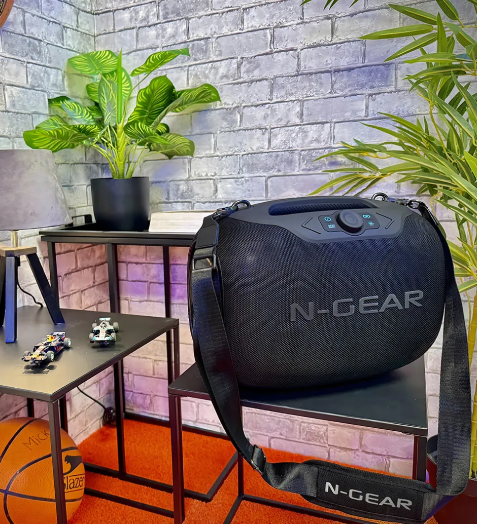Musikinstrumenter|Højtalere*N-Gear Højtaler med 2 Mikrofoner - Wireless - NRG600 - Sort