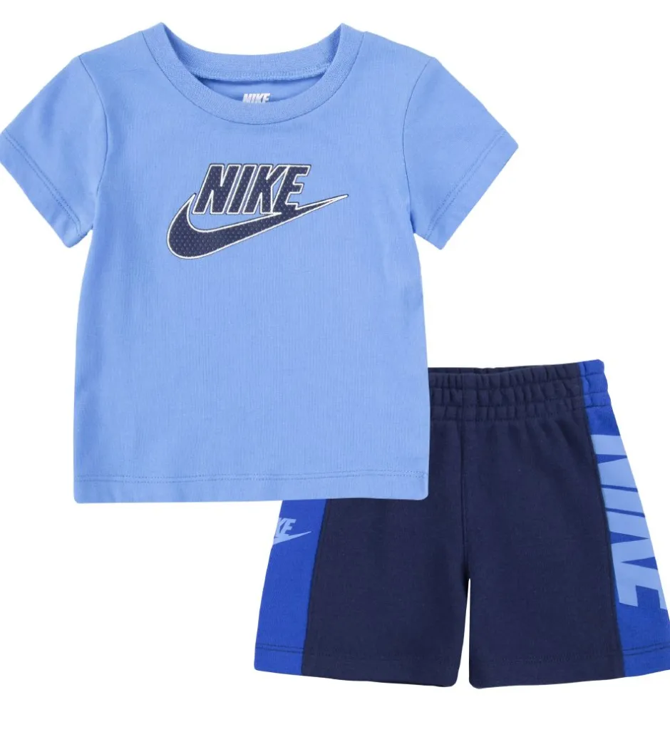 Gymnastiktøj*Nike Shortssæt - T-shirt/Shorts - Amplify - Midnight Navy