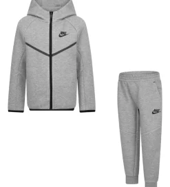 Træning Og Gymnastik|Træningssæt*Nike Sæt - Cardigan/Bukser - Gråmeleret m. Sort