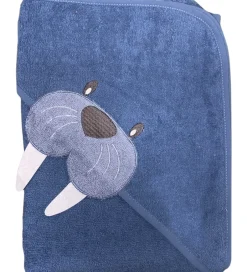 Nørgaard Madsens Babyhåndklæde - 100x100 cm - Middel Blue m. Hva