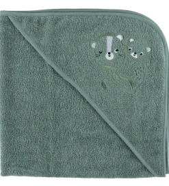 Babyhåndklæde- Og Poncho|Håndklæder*Nørgaard Madsens Badeslag - 75x75 cm - Grøn m. Løver