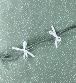 Nørgaard Madsens Sengetøj - Baby - Dusty Green m. Prikker