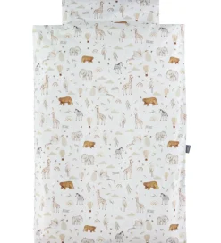 Nørgaard Madsens Sengetøj - Baby - Beige m. Striber/Zoodyr