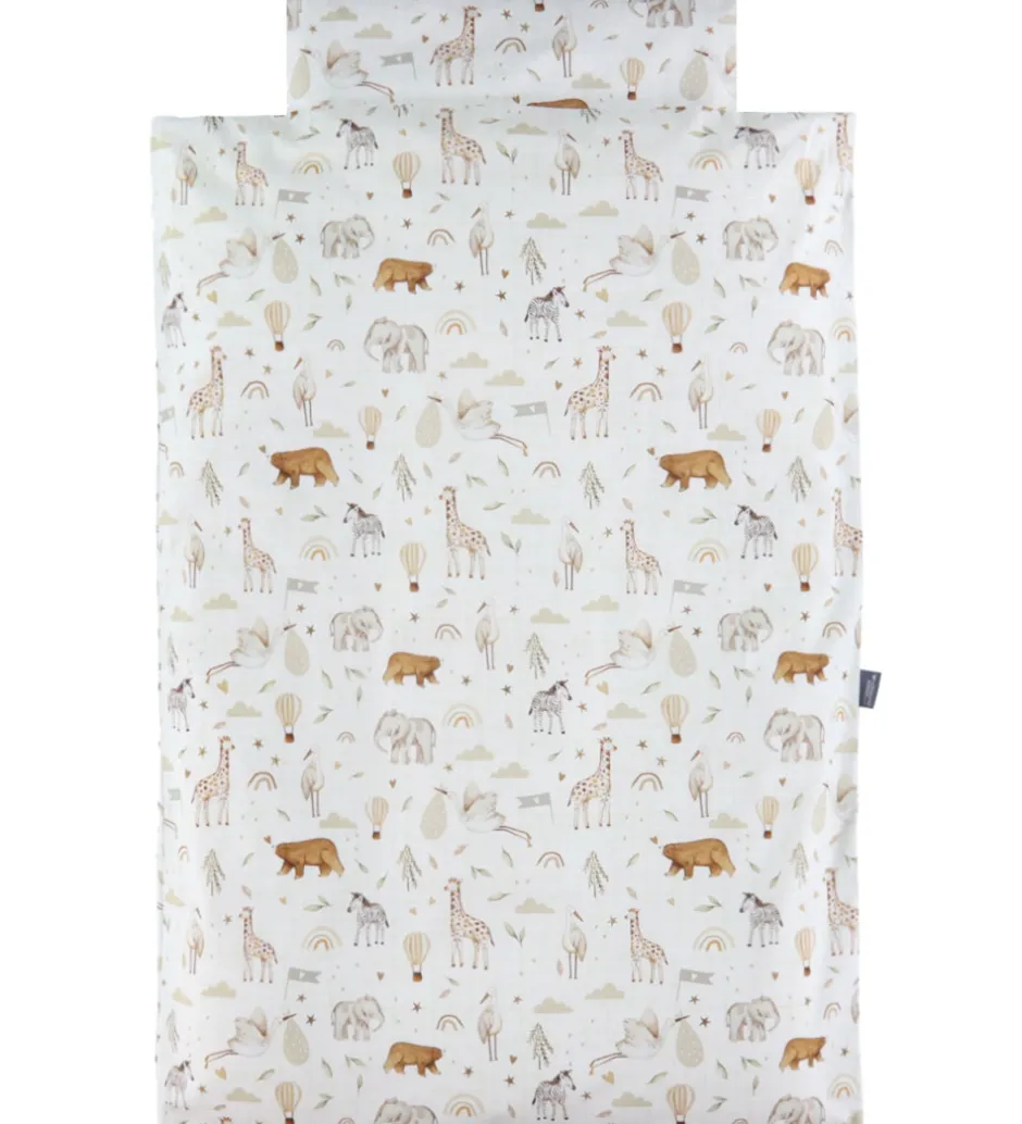 Nørgaard Madsens Sengetøj - Baby - Beige m. Striber/Zoodyr