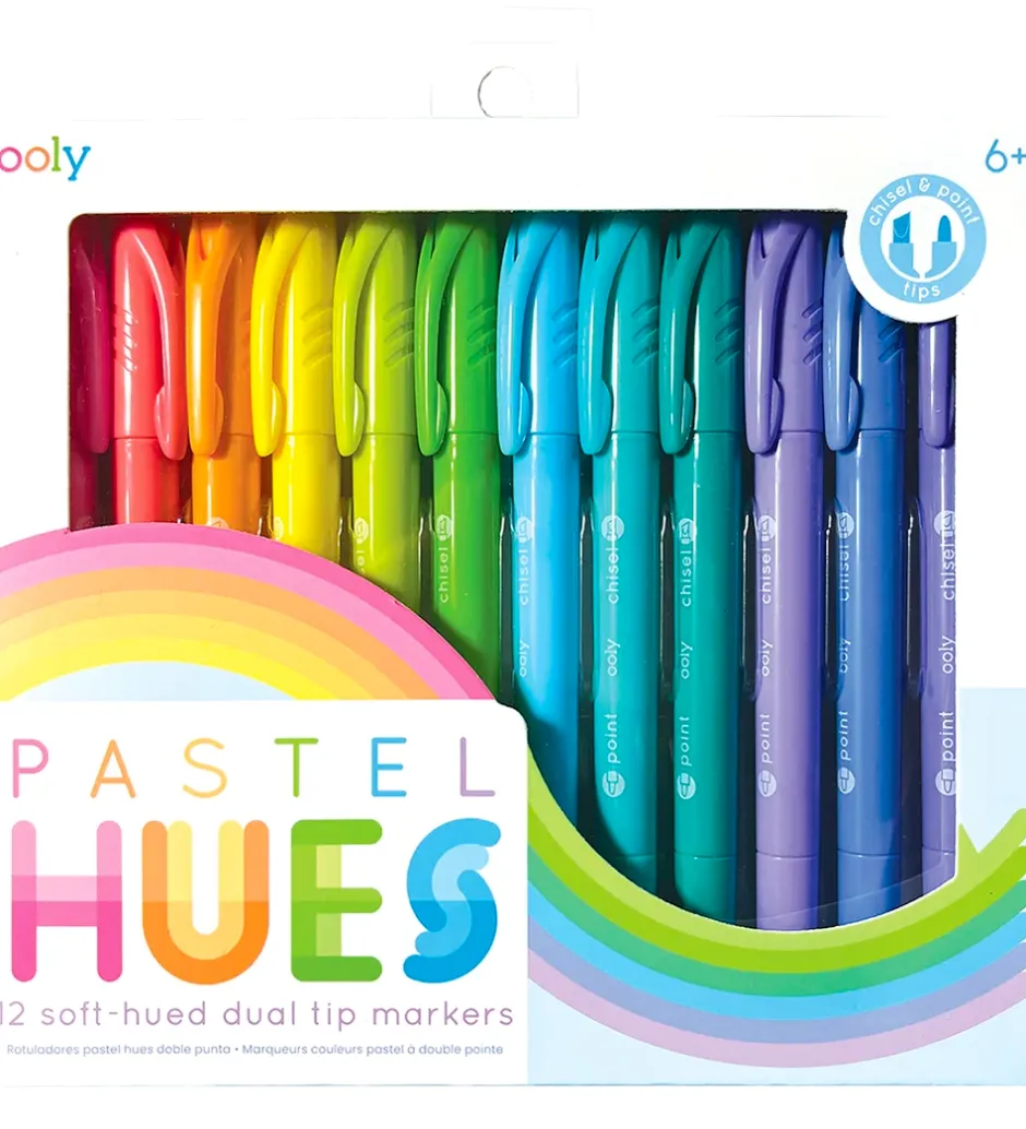 Ooly Dobbeltsidede Tuscher - Pastel Hues - 12 stk