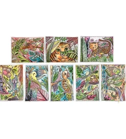 Malebog*Ooly Magiske Maleark - Hidden Colors - 8 Stk. - Magic Jungle