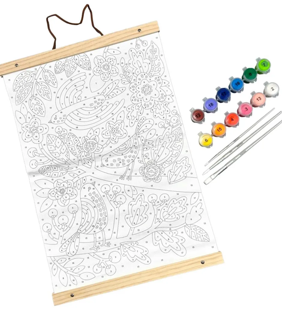 Maling*Ooly Malesæt - Paint By Number Canvas Kit - Blue Birds