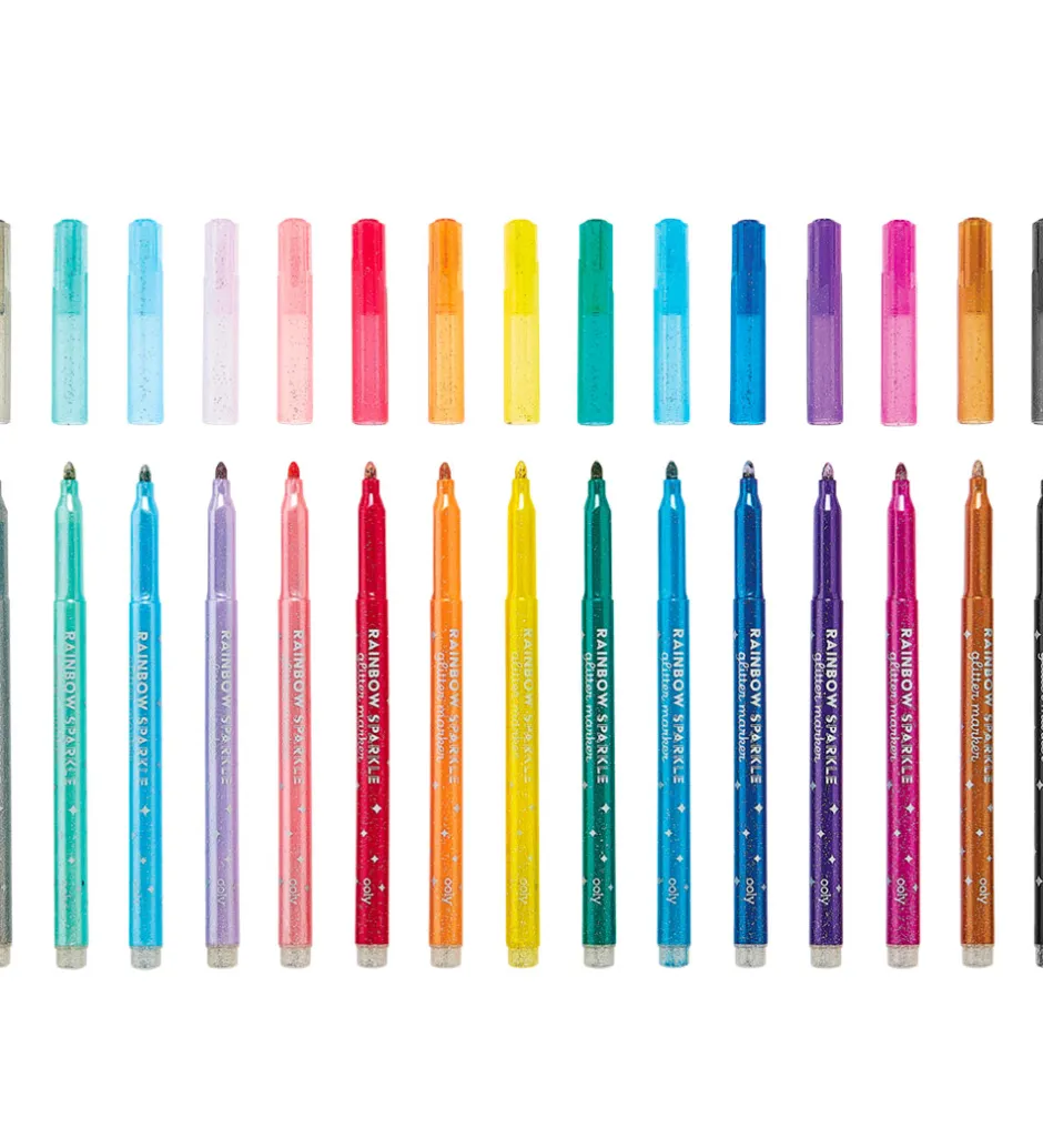 Skriveredskaber*Ooly Tusser - 15-pak - Rainbow Sparkle Glitter