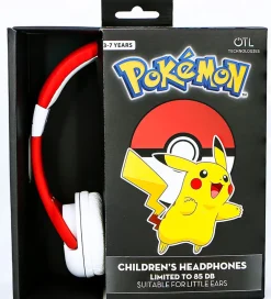 Høretelefoner*OTL Høretelefoner - Pokemon - On-Ear Junior - Pokeball - Rød/Hvi