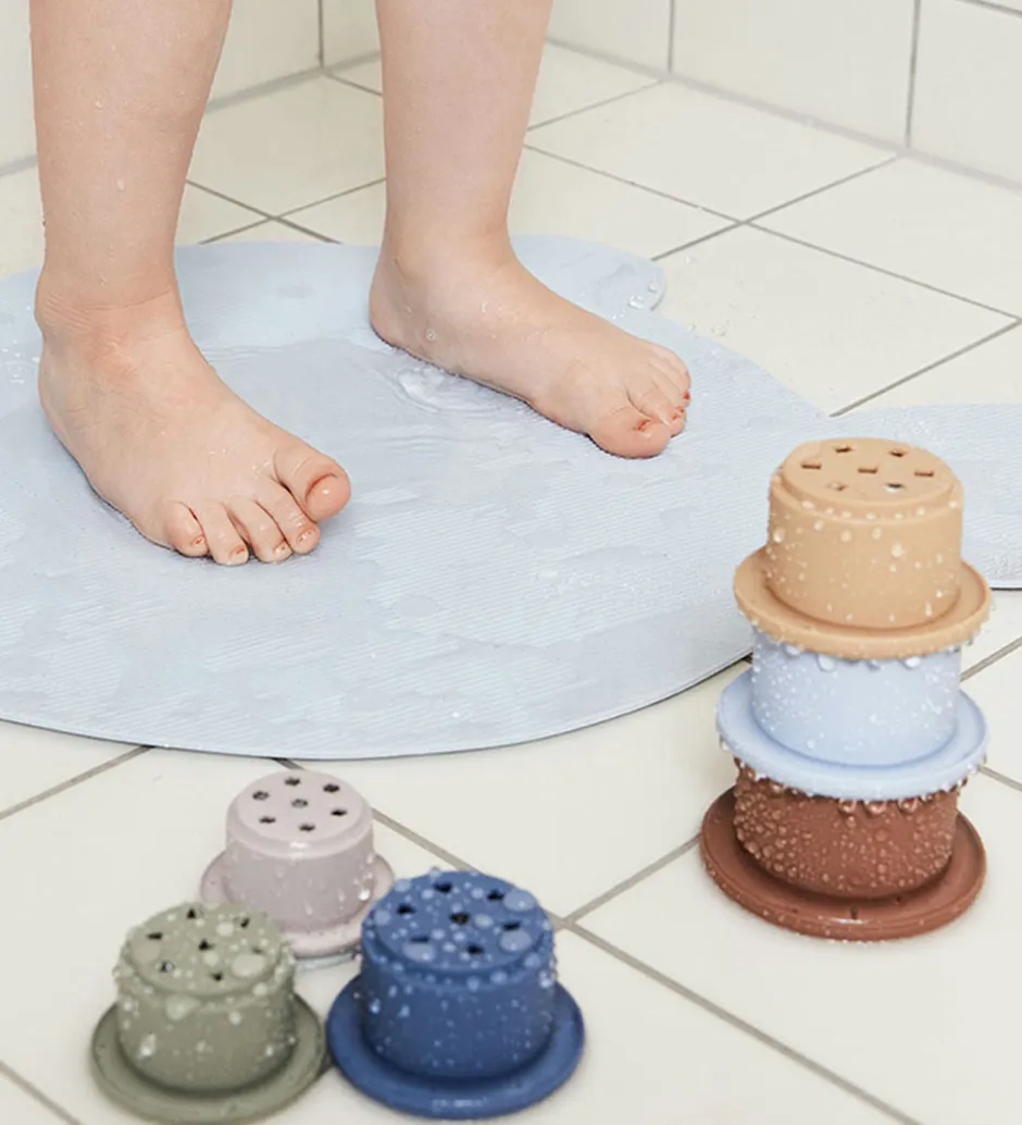 Badekar Og Bademåtter*OYOY Bademåtte - Silikone - Little Finn - Dusty Blue