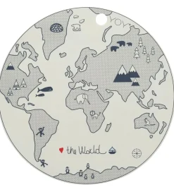 Dækkeservietter*OYOY Dækkeserviet - Silikone - World - Råhvid