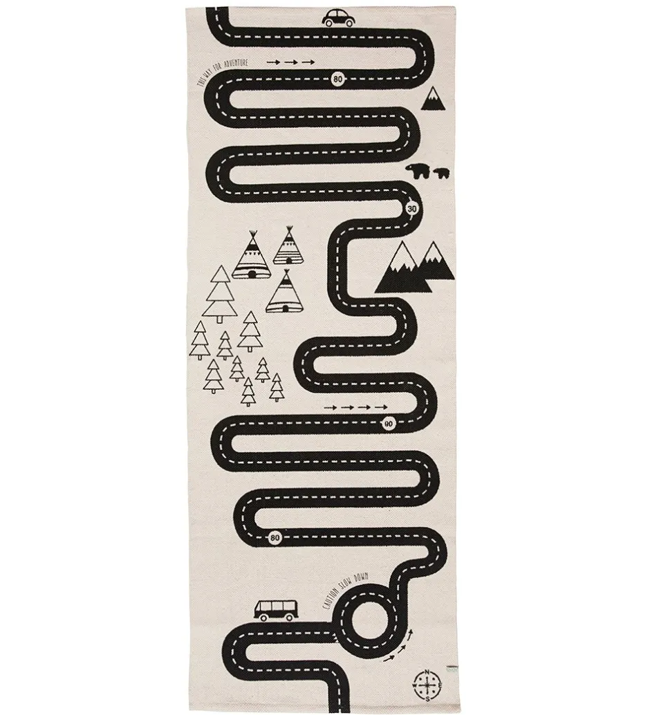 Gulvtæpper*OYOY Gulvtæppe - 180x70 cm - Adventure - Råhvid