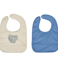 Hagesmække*OYOY Hagesmække - 2-pak - Erik Elephant - Beige/Blue