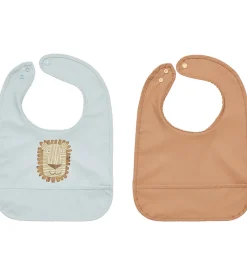 Hagesmække*OYOY Hagesmække - 2-pak - Lobo Lion - Caramel/Ice Blue