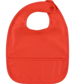 Spisetid|Hagesmække*OYOY Hagesmække - 2-pak - PU - Dino - Butter/Cherry Red
