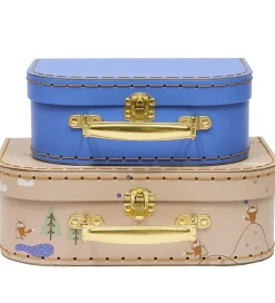 Rolleleg|Legekufferter*OYOY Kuffertsæt - 2-pak - Fox - Beige/Blue