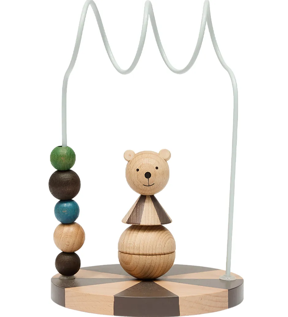Aktivitetslegetøj*OYOY Kugleramme - Circus Bear - Nature/Dusty Blue