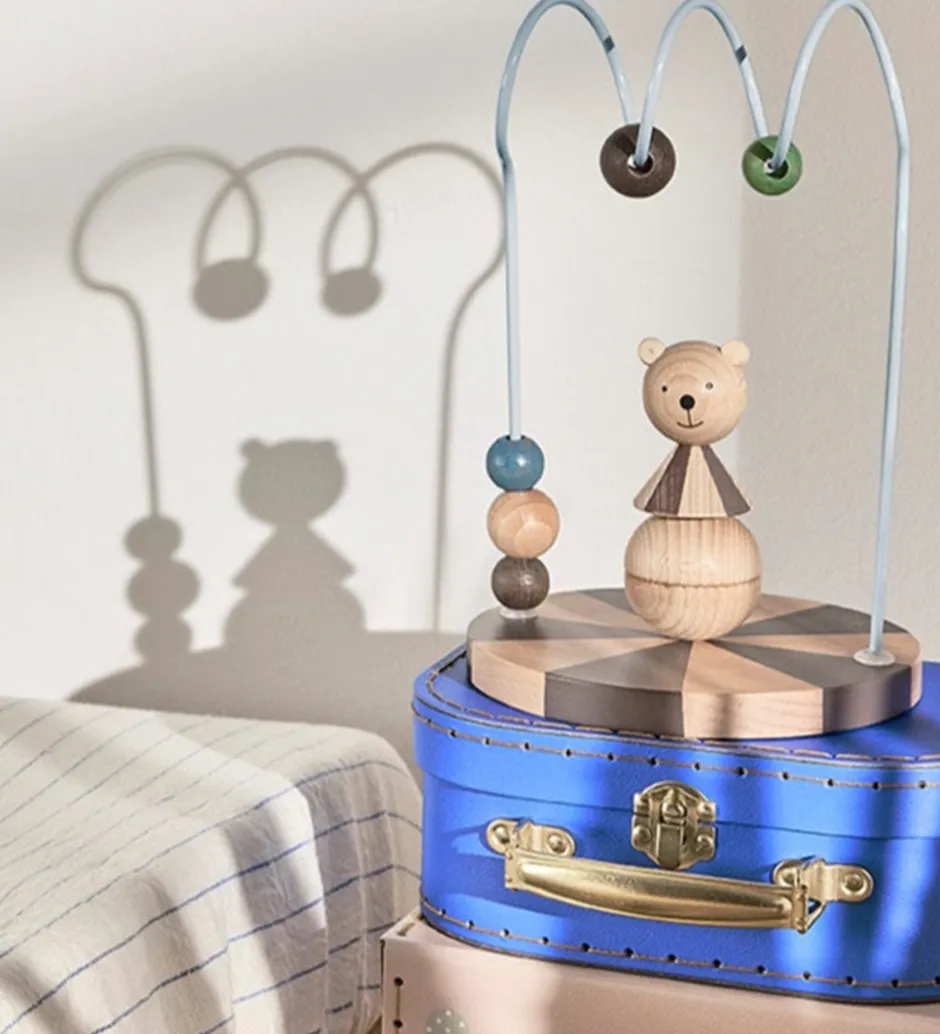 Aktivitetslegetøj*OYOY Kugleramme - Circus Bear - Nature/Dusty Blue