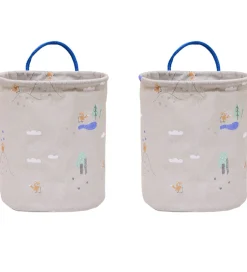 Kurve|Opbevaring*OYOY Opbevaringskurve - 2-pak - Foxy - Small - Beige/Blue