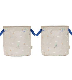 Kurve|Opbevaring*OYOY Opbevaringskurve - 2-pak - Foxy - Medium - Beige/Blue