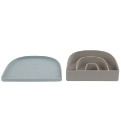 OYOY Tallerken & Skål - Rainbow - Dusty Blue/Clay
