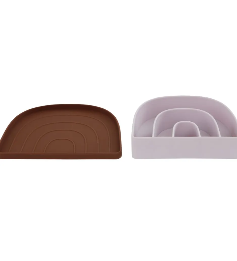 Skåle*OYOY Tallerken & Skål - Silikone - Rainbow - Lavender/Caramel