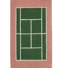 Tæpper*OYOY Tæppe - Tennis Tæppe - 150x88 cm - Grøn/Rose