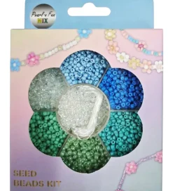 Perler*Pearl N Fun - Perler - Glasperlemix - Blå/Grøn/Klar