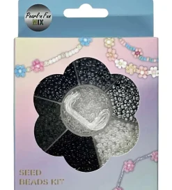 Perler*Pearl N Fun Perler - Glasperlemix - Sort/Grå/Hvid