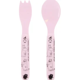Børnebestik|Babyskeer*Petit Jour Paris Bestik - 2 stk. - Ske/Gaffel - Moomin - Pink