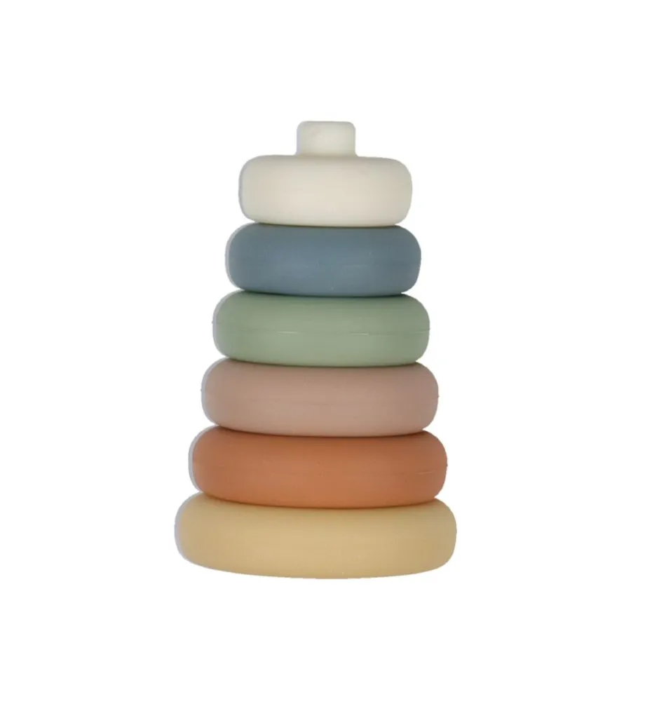 Stablelegetøj*Petit Monkey Stabletårn - Silikone - Pastel Mix