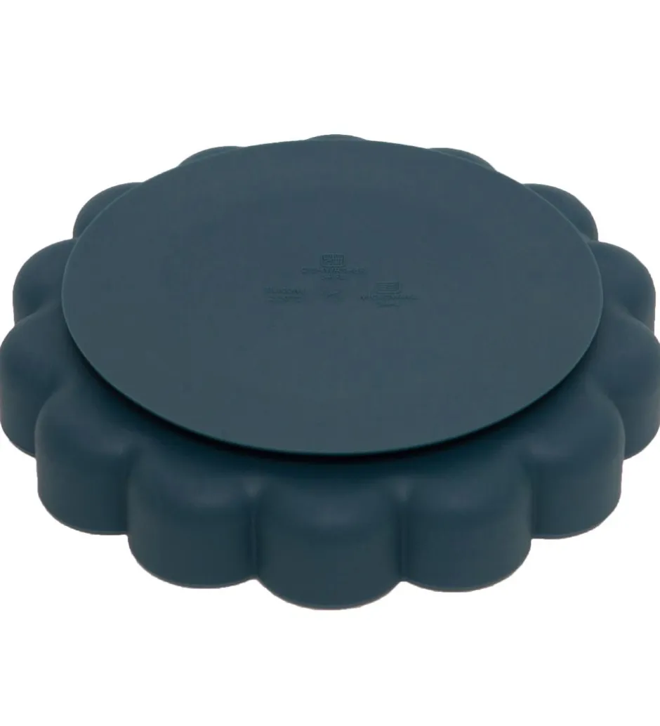 Tallerkener*Petit Monkey Tallerken m. Sugekop - Silikone - Lion - Balsam Blu