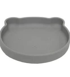 Tallerkener*Petit Monkey Tallerken m. Sugekop - Silikone - Pewter Green