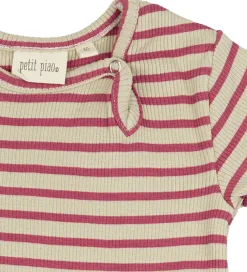 Børn Petit Piao Sommerdragt - Rib - Modal - Light Berry/Dark Off Whit
