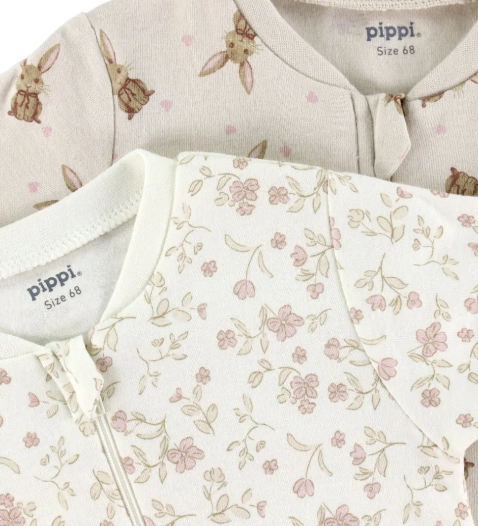 Børn Pippi Baby Heldragter - Natdragter - 2-pak - Violet Ice