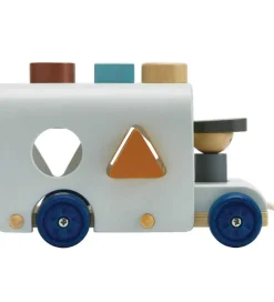 Puttekasser*PlanToys Træklegetøj - Bus m. Puttekasse - Træ/Lyseblå