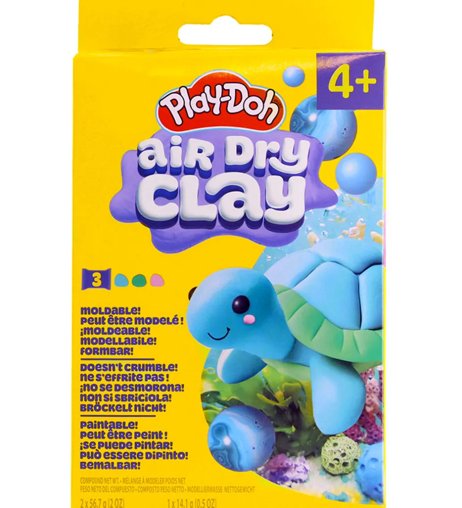 Kreasæt*Play-Doh Modellervoks - Air Dry Clay - Skildpadde