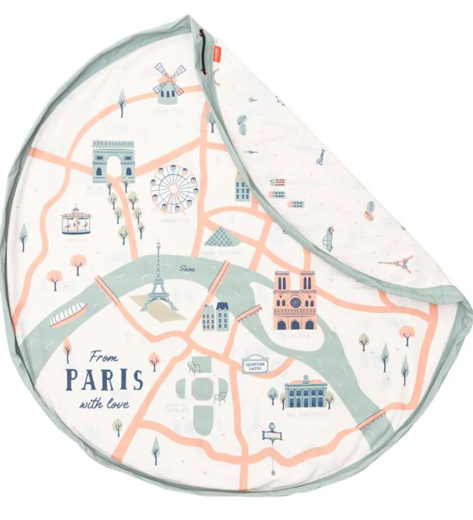 Play&Go Legetøjstæppe - Ø140 - Paris Map