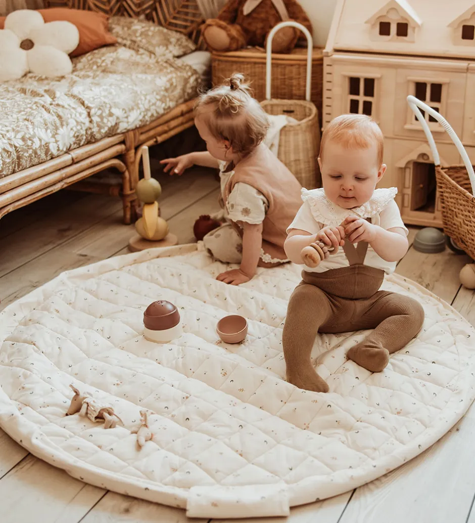 Legetæpper Og Legegulve|Opbevaringstæpper*Play&Go Legetøjstæppe - Ø120 - Soft Organic - Moon