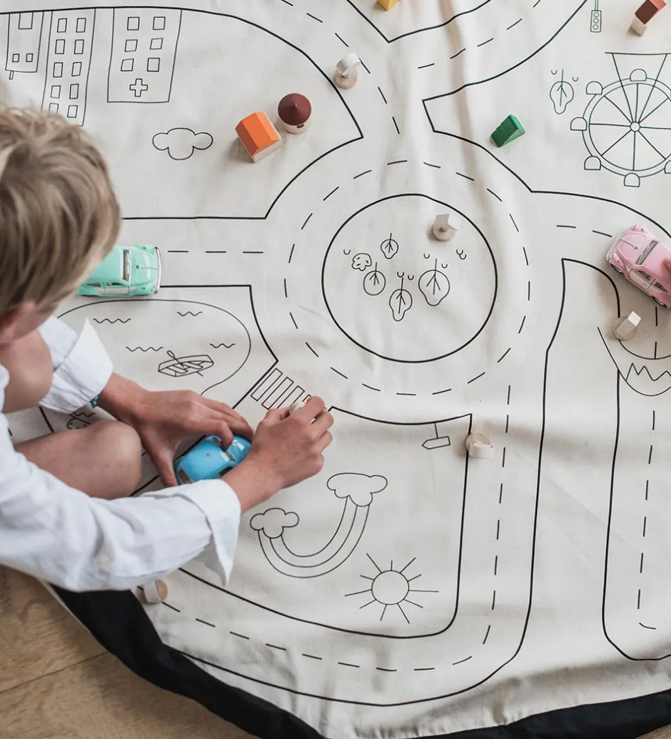 Legetæpper Og Legegulve|Opbevaringstæpper*Play&Go Legetøjstæppe - Ø140 cm - Playvillle