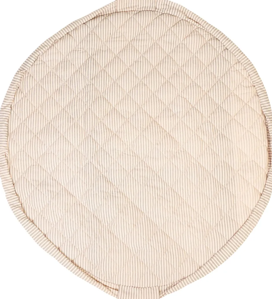 Legetæpper Og Legegulve|Tæpper*Play&Go Legetøjstæppe - Ø120 cm - Soft Organic - Stripes Blue