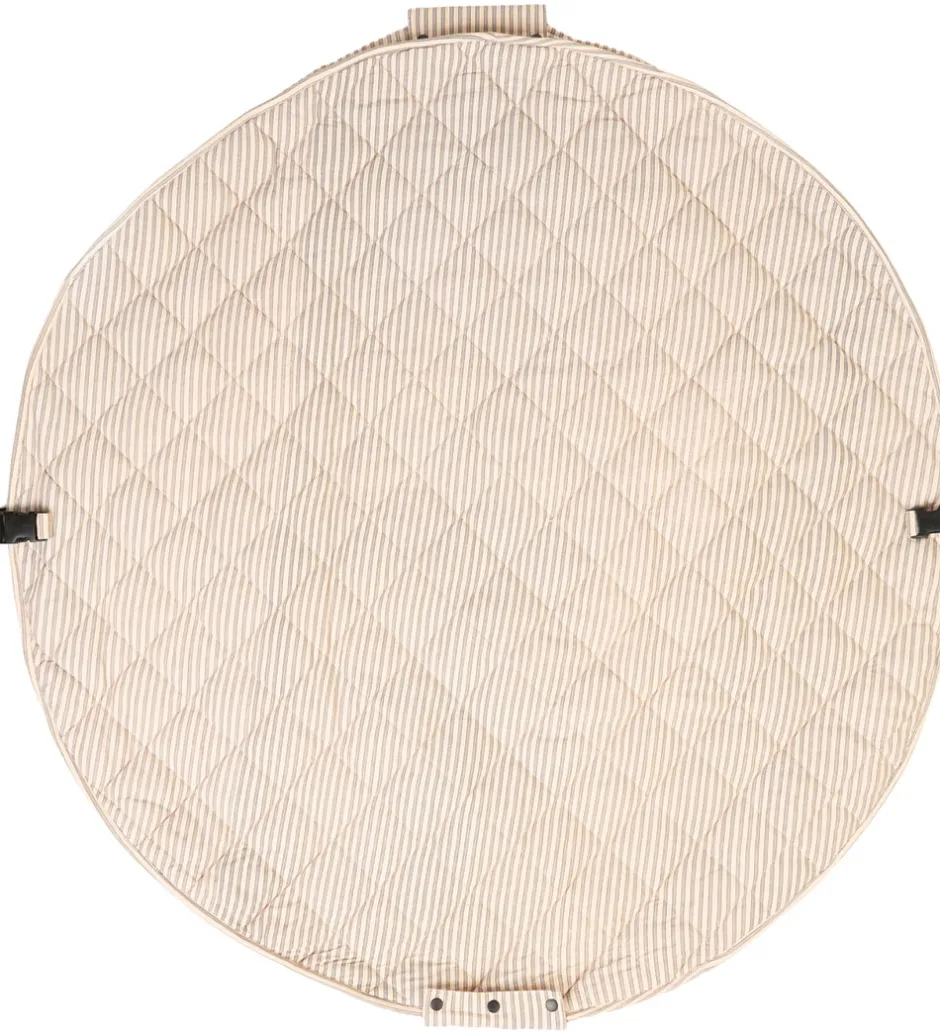 Legetæpper Og Legegulve|Tæpper*Play&Go Legetøjstæppe - Ø120 cm - Soft Organic - Stripes Blue