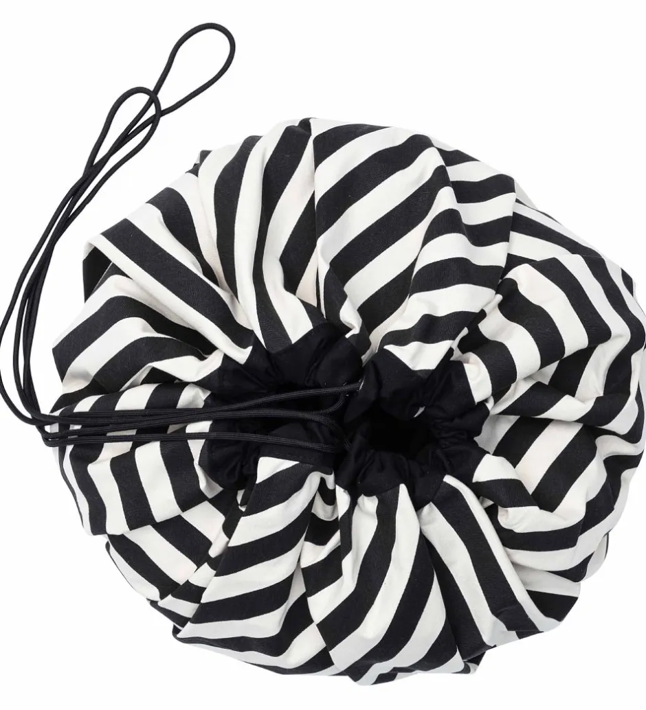 Opbevaringstæpper*Play&Go Legetøjstæppe - Ø140 cm - Stripes Black