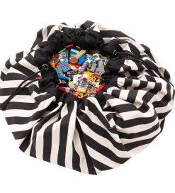 Opbevaringstæpper*Play&Go Legetøjstæppe - Ø140 cm - Stripes Black