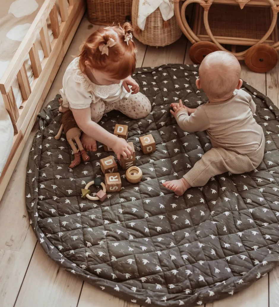 Legetæpper Og Legegulve|Tæpper*Play&Go Legetøjstæppe - Ø120 cm - Soft Organic - Bird