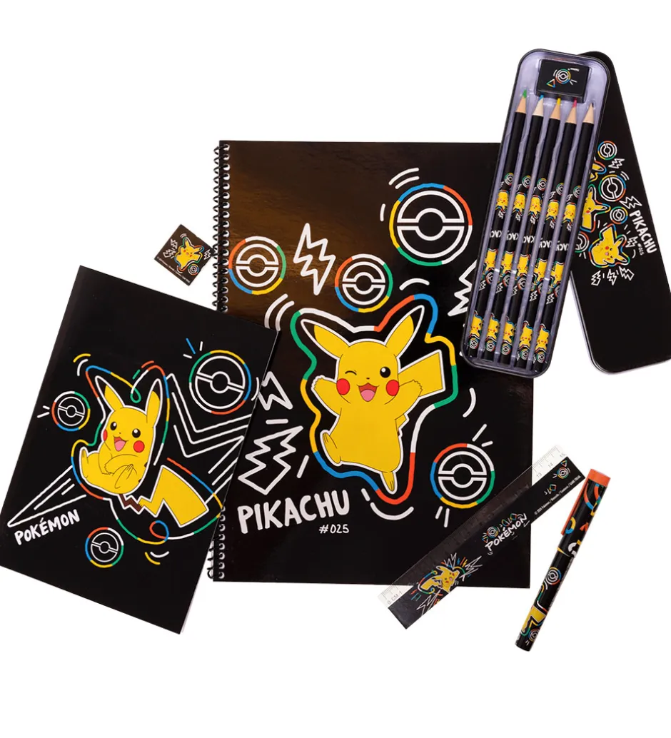Skriveredskaber*Pokémon Farvesæt - Bumper Pack - Sort m. Pikachu