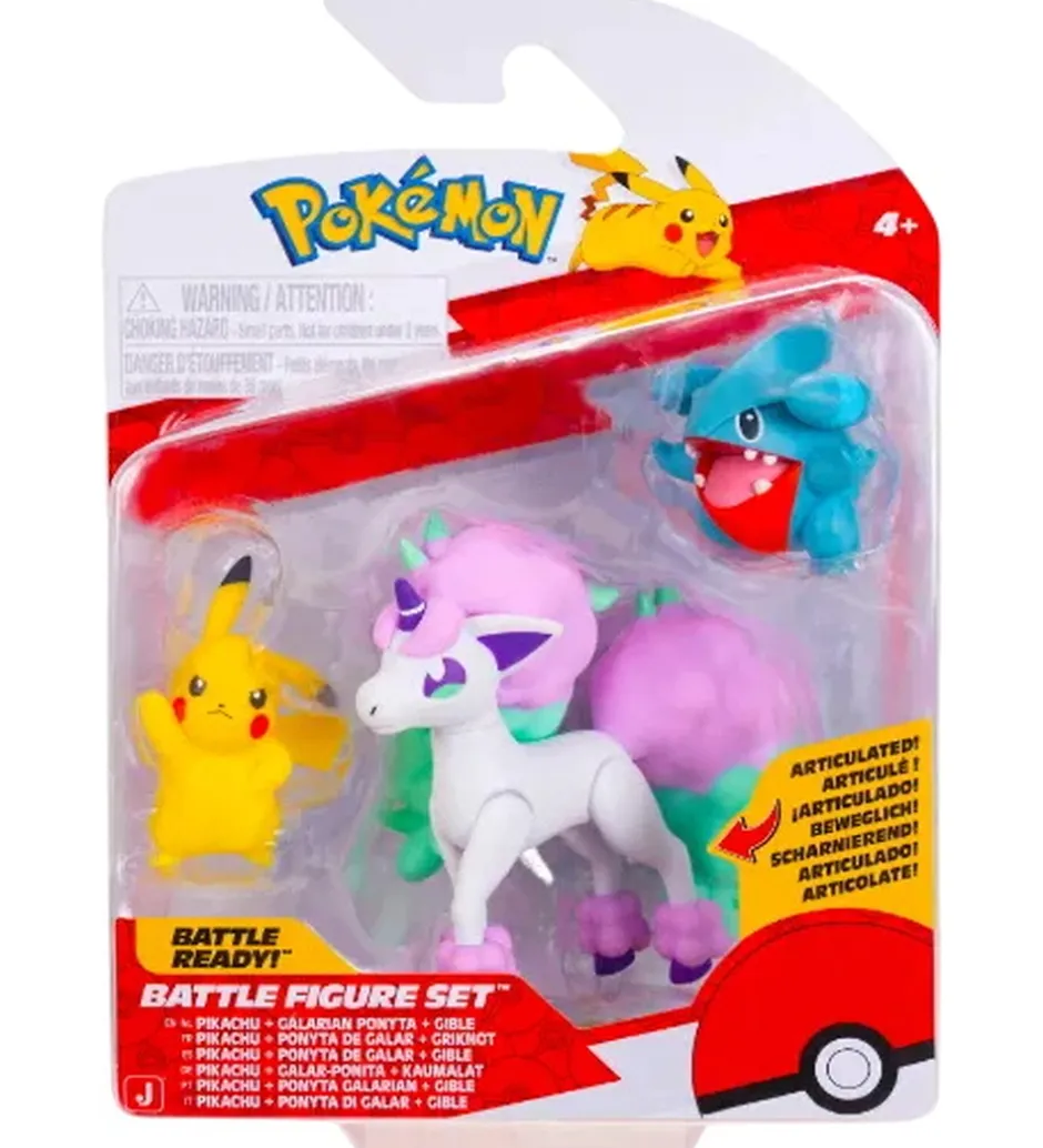 Figurer*Pokémon Figurer - Battle Figure - Pikachu/Gible/Ponyta