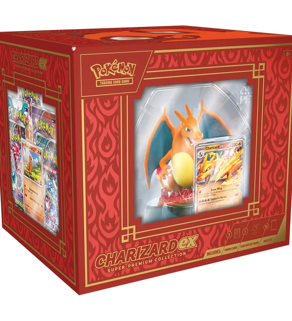 Samlekort*Pokémon Samlekort m. Figur - Super Premium Box - Charizard Ex