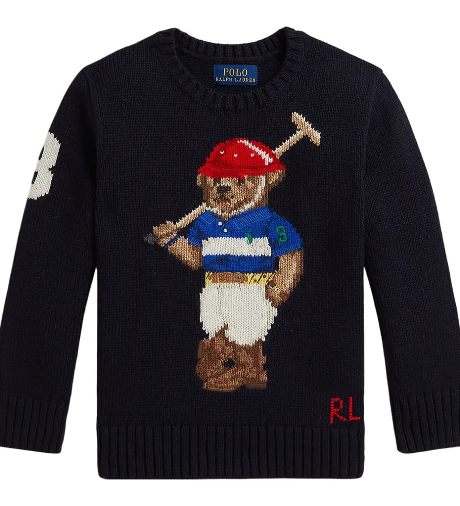 Bluser|Drengetøj*Polo Ralph Lauren Bluse - Strik - RL Navy m. Bamse